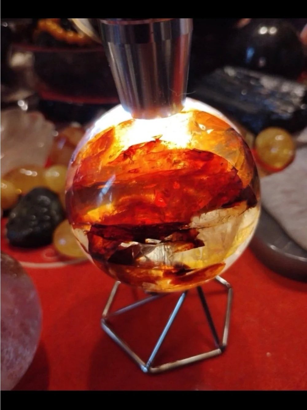 Icy Fire Quartz Sphere